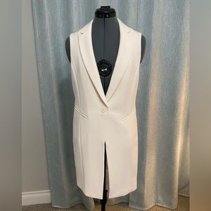 White House Black Market Long one button vest/blazer.  Winter white. Size 0